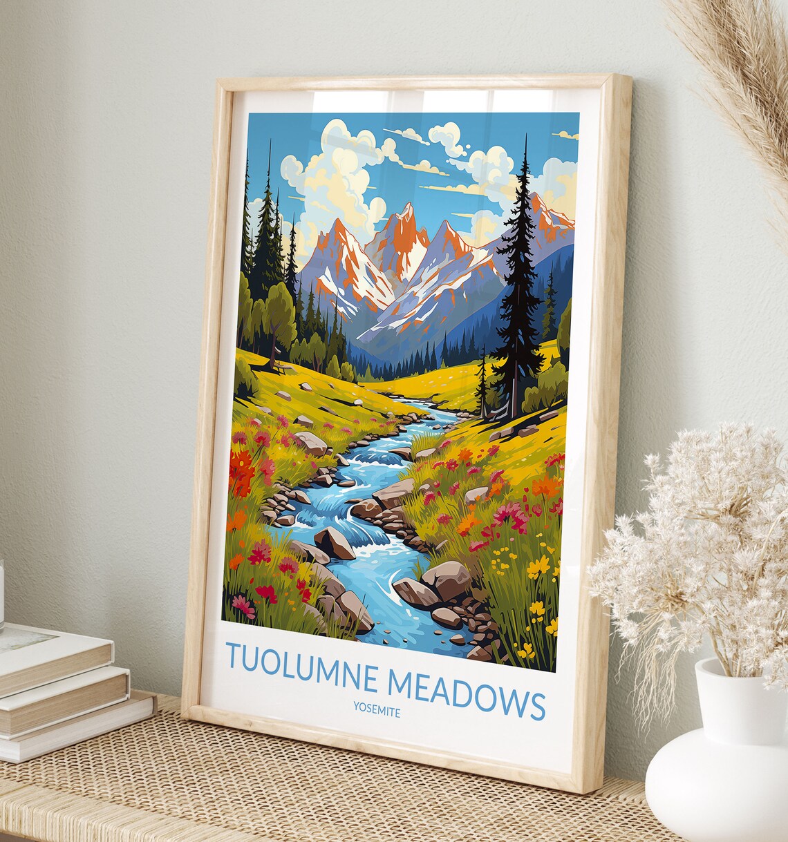Tuolumne Meadows Yosemite Alpine Stream Wildflower Travel Poster