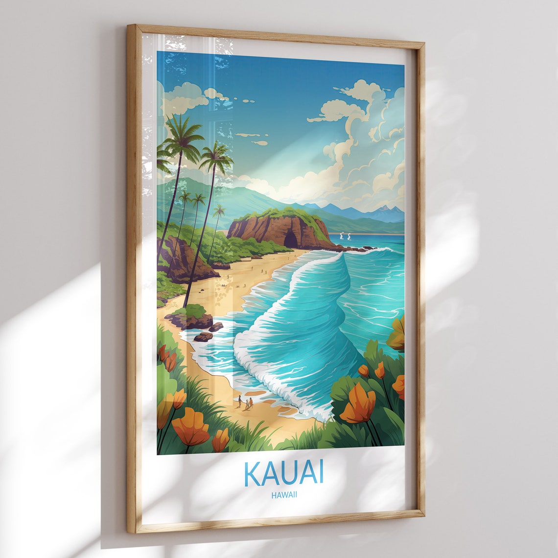 Kauai Print Kauai Poster Kauai Wall Art Kauai Art Print Kauai Artwork Kauai Travel Gift Hawaii Print Hawaii Poster Home Decor
