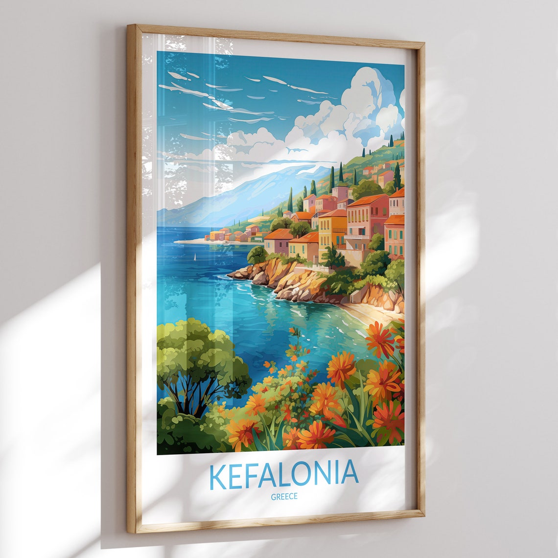 Kefalonia Print No 5 Kefalonia Poster Kefalonia Wall Art Kefalonia Art Print Kefalonia Artwork Kefalonia Travel Gift Greece