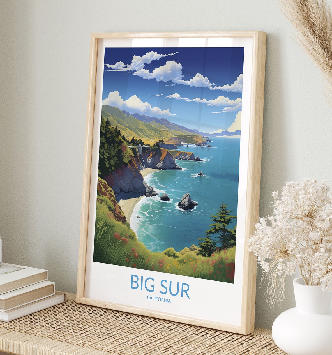 Big Sur California Scenic Coastal Bridge Cove Ocean View Poster