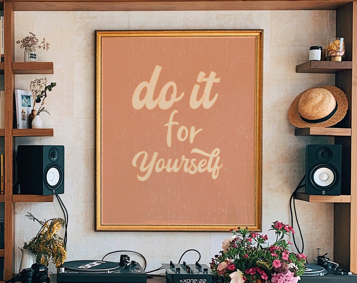 Do It for Yourself Terracotta Script Motivational Quote Wall Poster