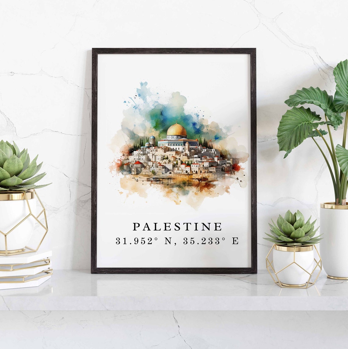 Alaqsa Mosque Palestine Art Print, Custom Text - Image 3
