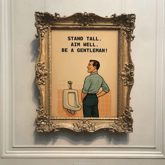 Funny Bathroom Wall Art Set Vintage Toilet Humor Prints Retro Restroom Posters Wc Decor