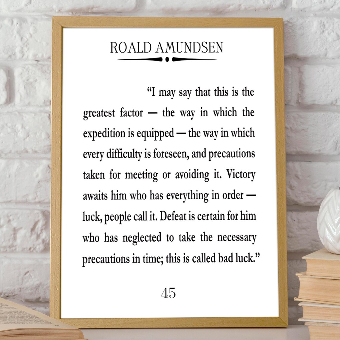 Roald Amundsen Quote Poster, South Pole Explorer
