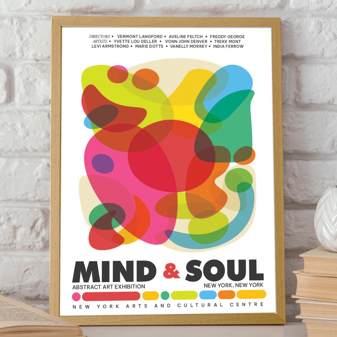 Mind and Soul Colorful Abstract Art Exhibition New York Poster - Image 2