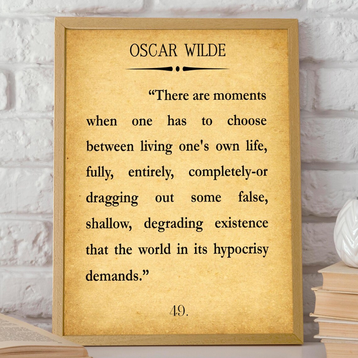 Oscar Wilde Live Your Own Life Fully Inspirational Quote Poster