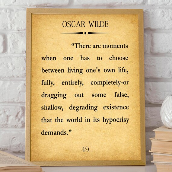 Oscar Wilde Live Your Own Life Fully Inspirational Quote Poster