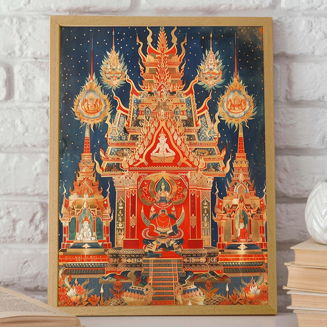 Thai Temple Artwork Poster, Traditional Buddhist Temple - Image 2