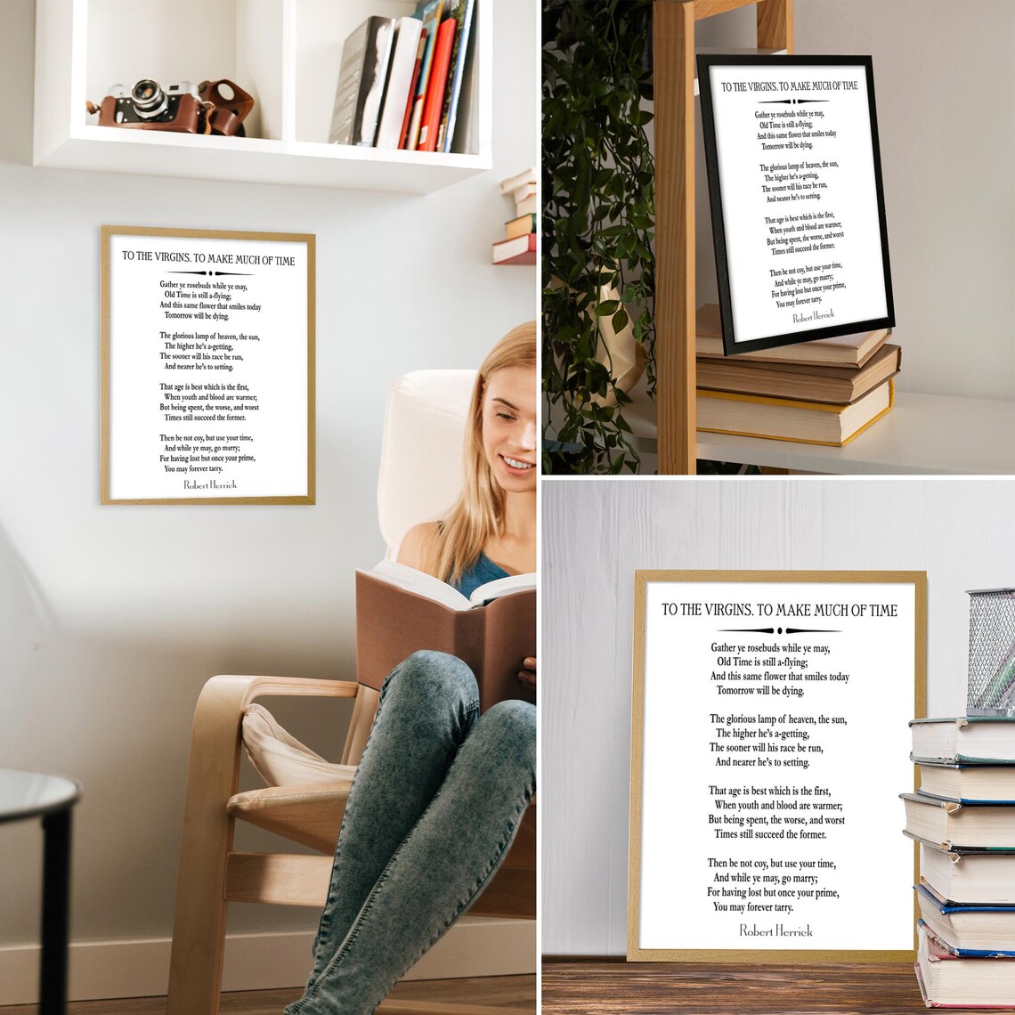 Robert Herrick To the Virgins to Make Much of Time Poem Art Print - Image 2