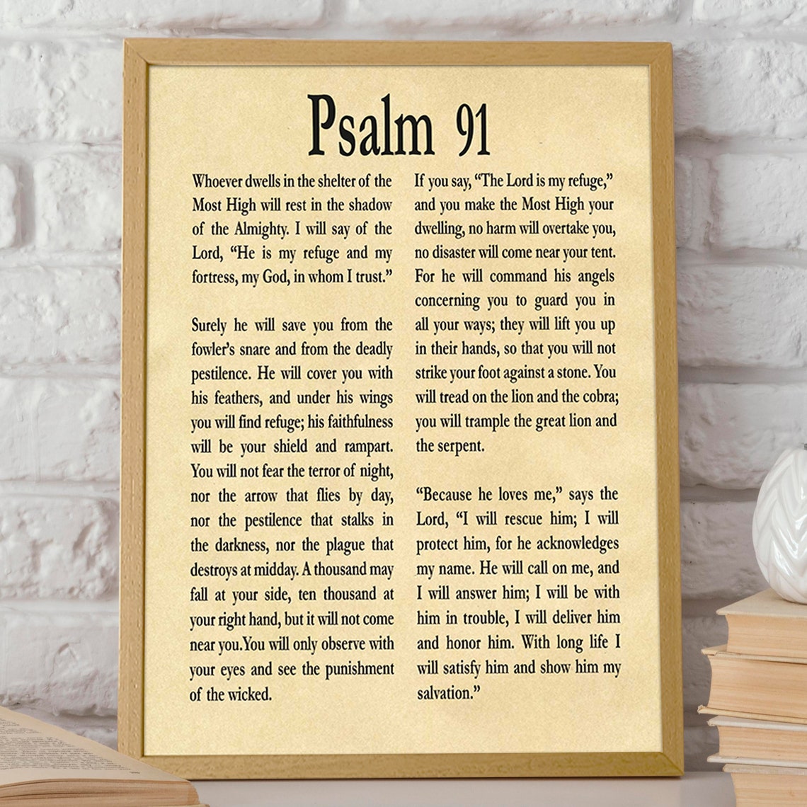 Psalm 91 Christian Scripture Wall Art Print Gift - Image 2