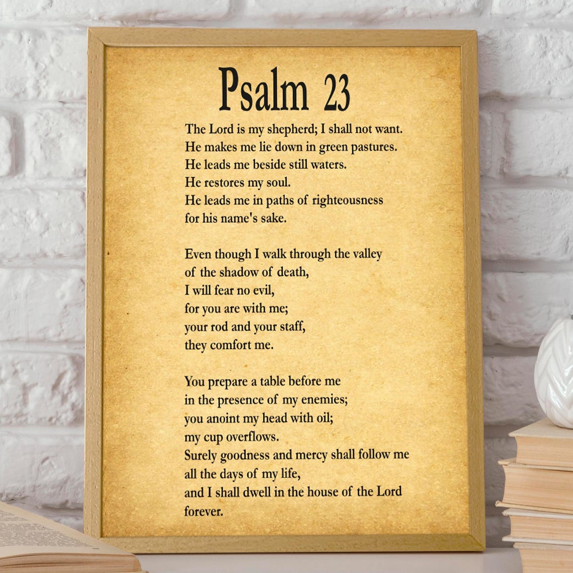 Psalm 23 Psalm 23 Print Psalm 23 Poster Bible Poster Bible Print Bible Decor Bible Quote Psalm Quote Book Of Psalms Bible Wall Art Christian