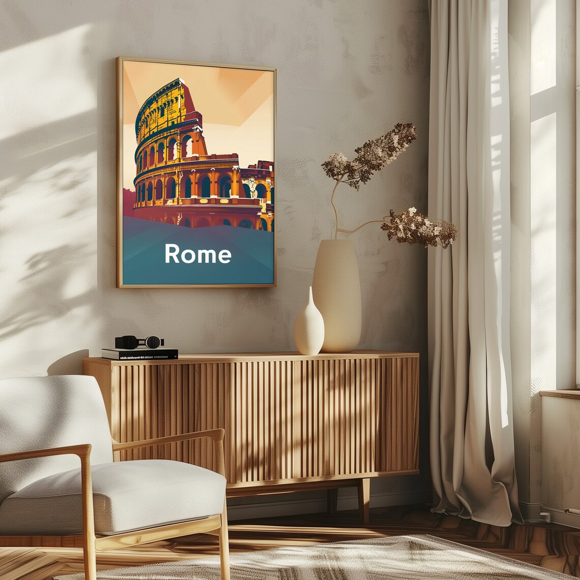 Rome Italy Colosseum Ancient Landmark Sunset Retro Travel Poster - Image 5