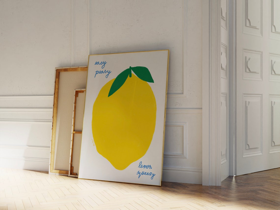 Easy Peasy Lemon Squeezy Cute Citrus Fruit Kitchen Wall Poster - Image 3