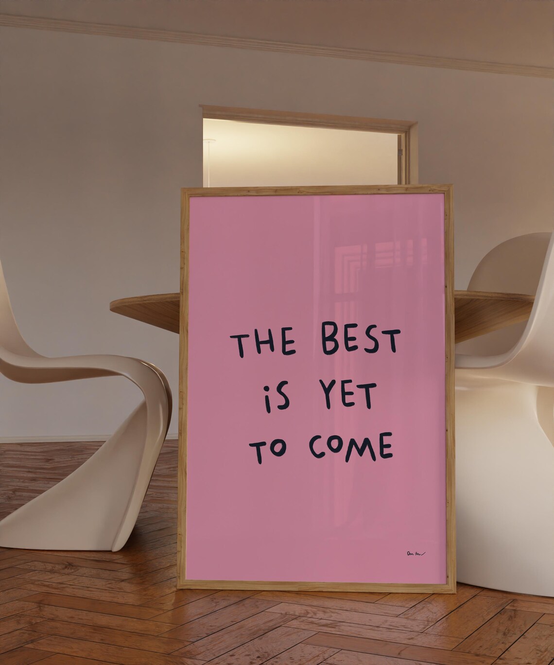 The Best Is Yet to Come Pink Black Motivational Quote Poster - Image 2