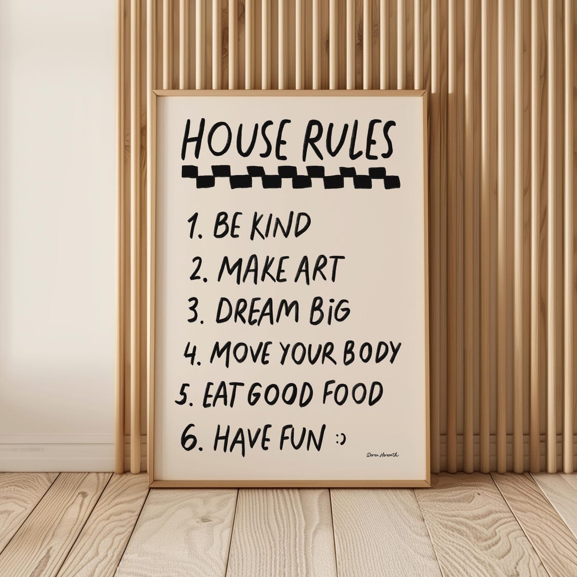 Sweet House Rules Be Kind Make Art Dream Big Happy Family Poster - Image 2