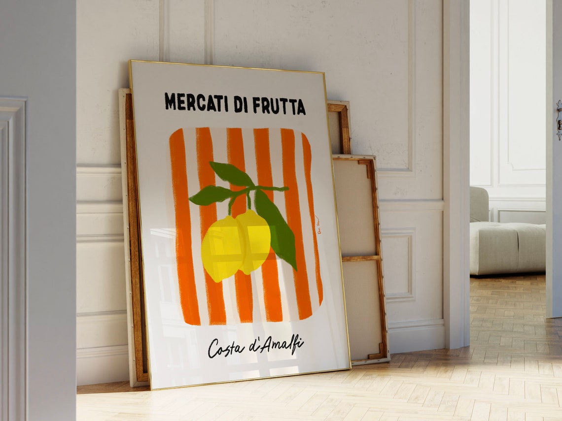 Mercati Di Frutta Amalfi Lemon Italian Fruit Market Wall Poster - Image 3