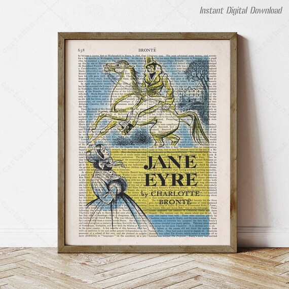 Charlotte Bronte Jane Eyre Horseback Illustration Dictionary Page Print