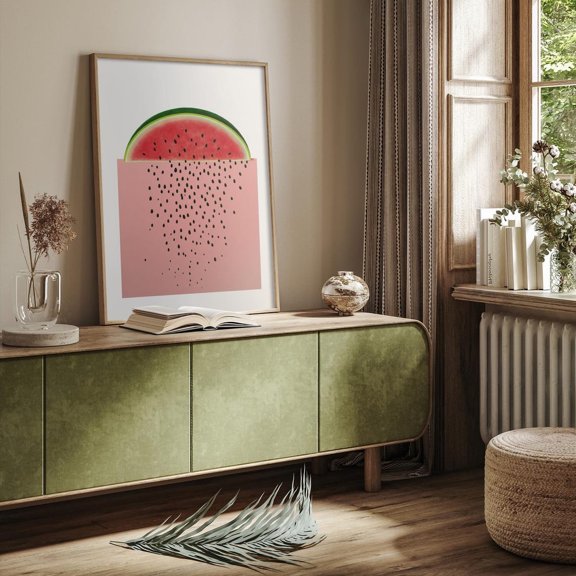 Watermelon Slice Pink Fruit Kitchen Minimalist Summer Art Poster - Image 2