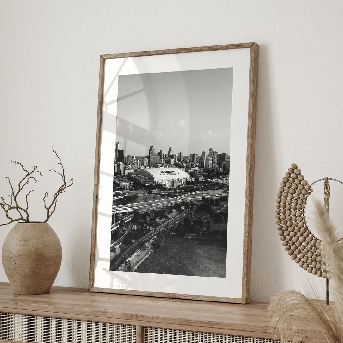 Detroit Skyline Print Black And White Wall Art Detroit Poster Michigan Home Decor Usa Cityscape Detroit Photography C19 288 - Image 2