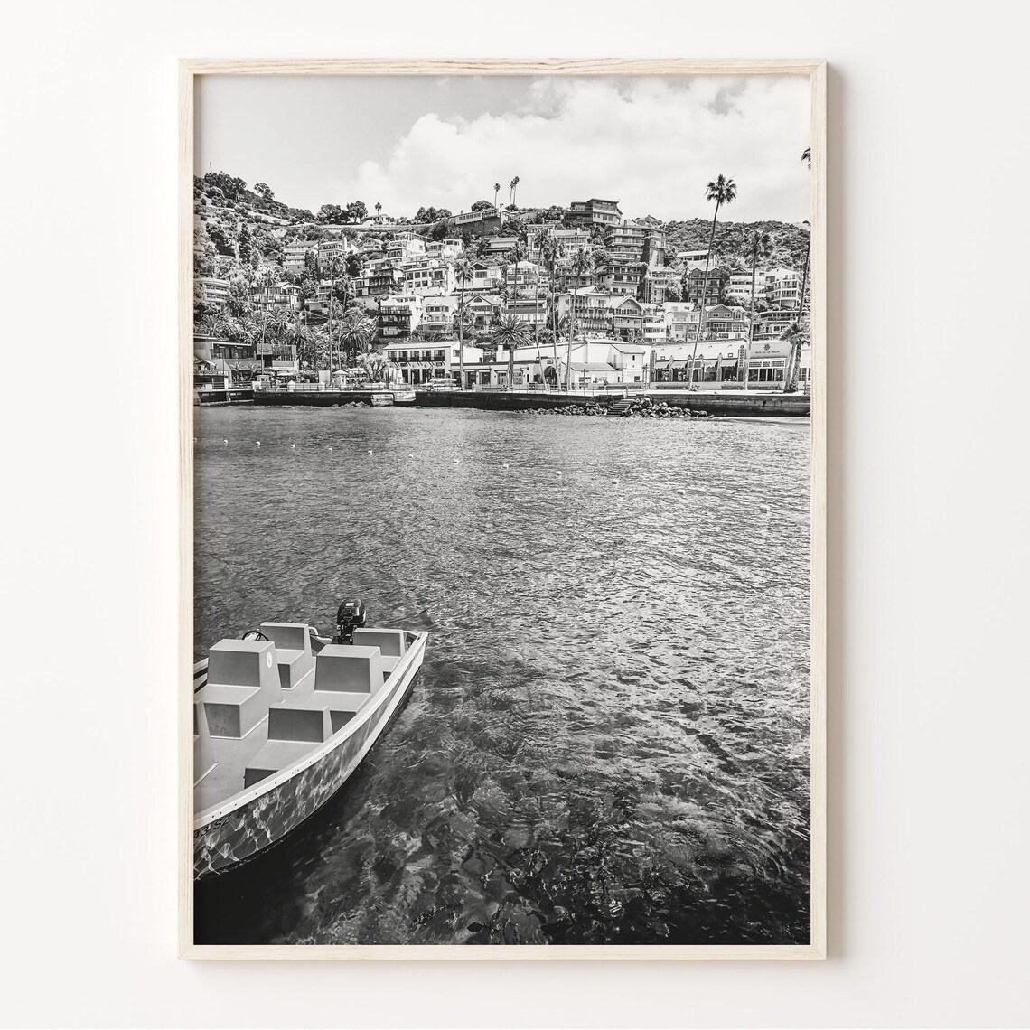 Santa Catalina Island Print Black And White Boats Wall Art Catalina Island Poster California Photography C19 175