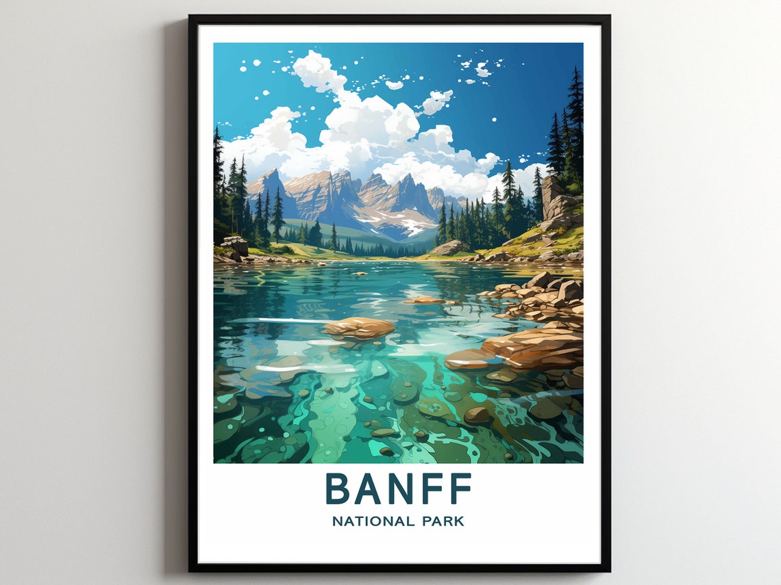 Banff National Park Mountain Lake Canada Scenic Travel Poster