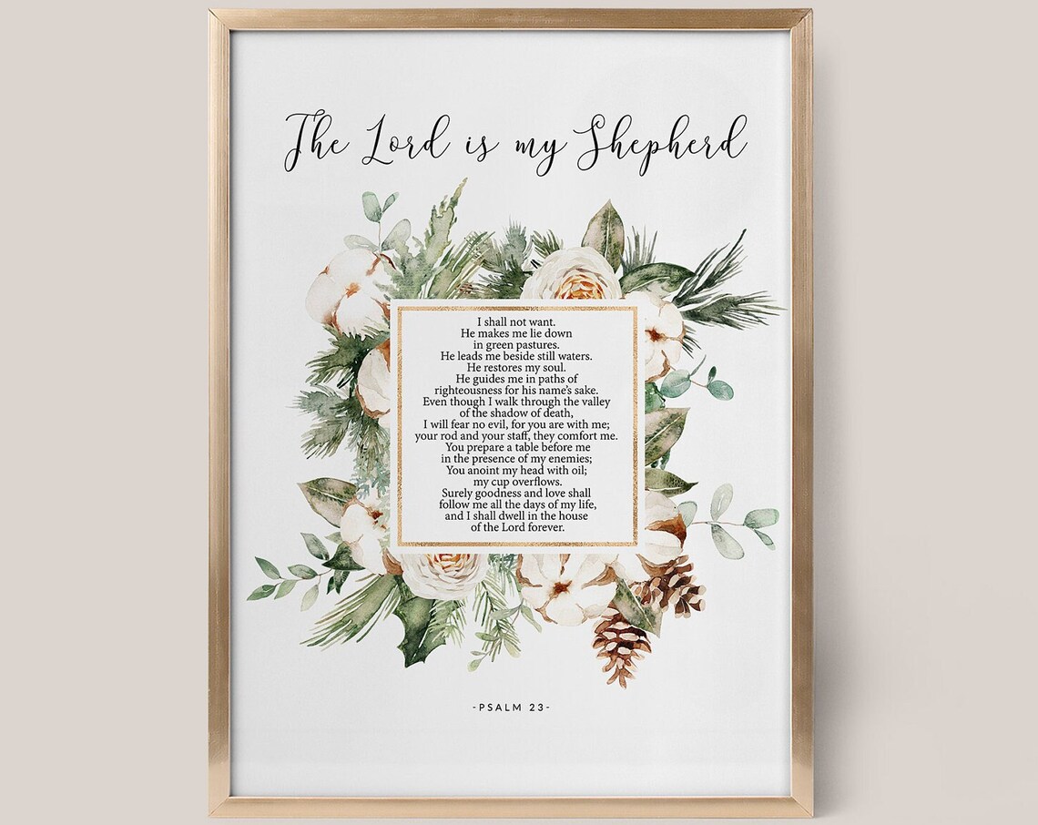 Psalm 23 The Lord Is My Shepherd Christian Gift Christian Art Bible Verses Scripture Wall Art Scripture Mothers Day Gift - Image 2