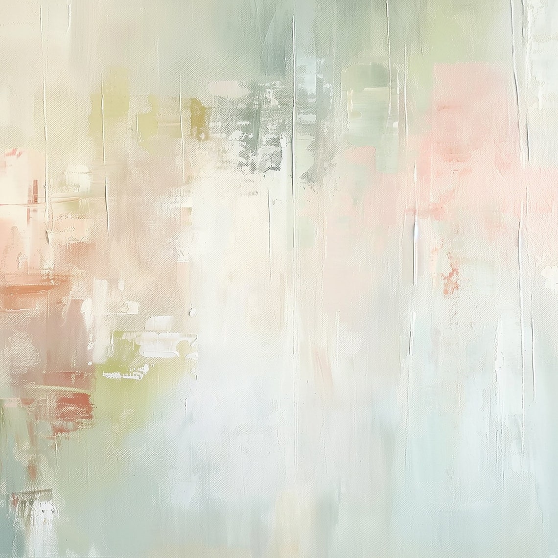 Calm Sage Green Blush Abstract Landscape Soft Modern Art Poster - Image 6