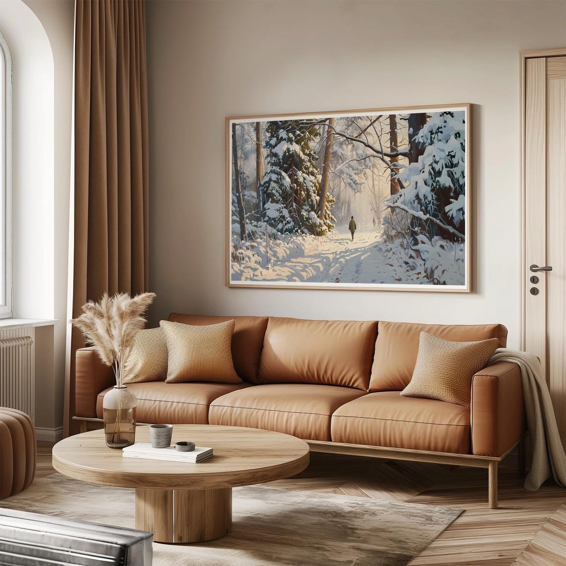 Snowy Forest Walk Winter Snow Morning Sunlight Landscape Poster - Image 3