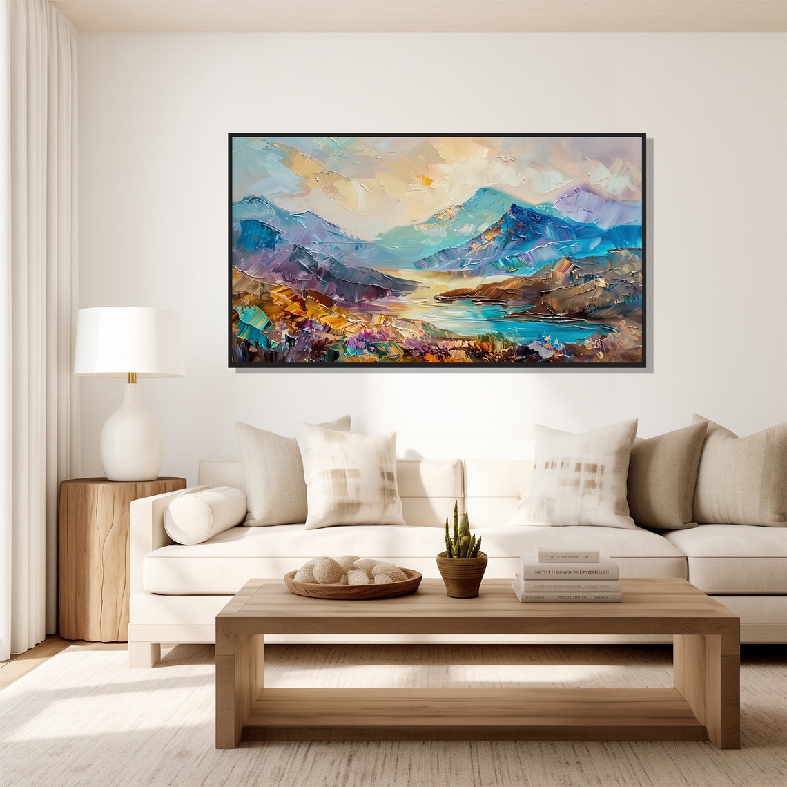 Abstract Mountains Modern Abstract Painting Wall Art Print Frame Tv Art Tv - Image 5