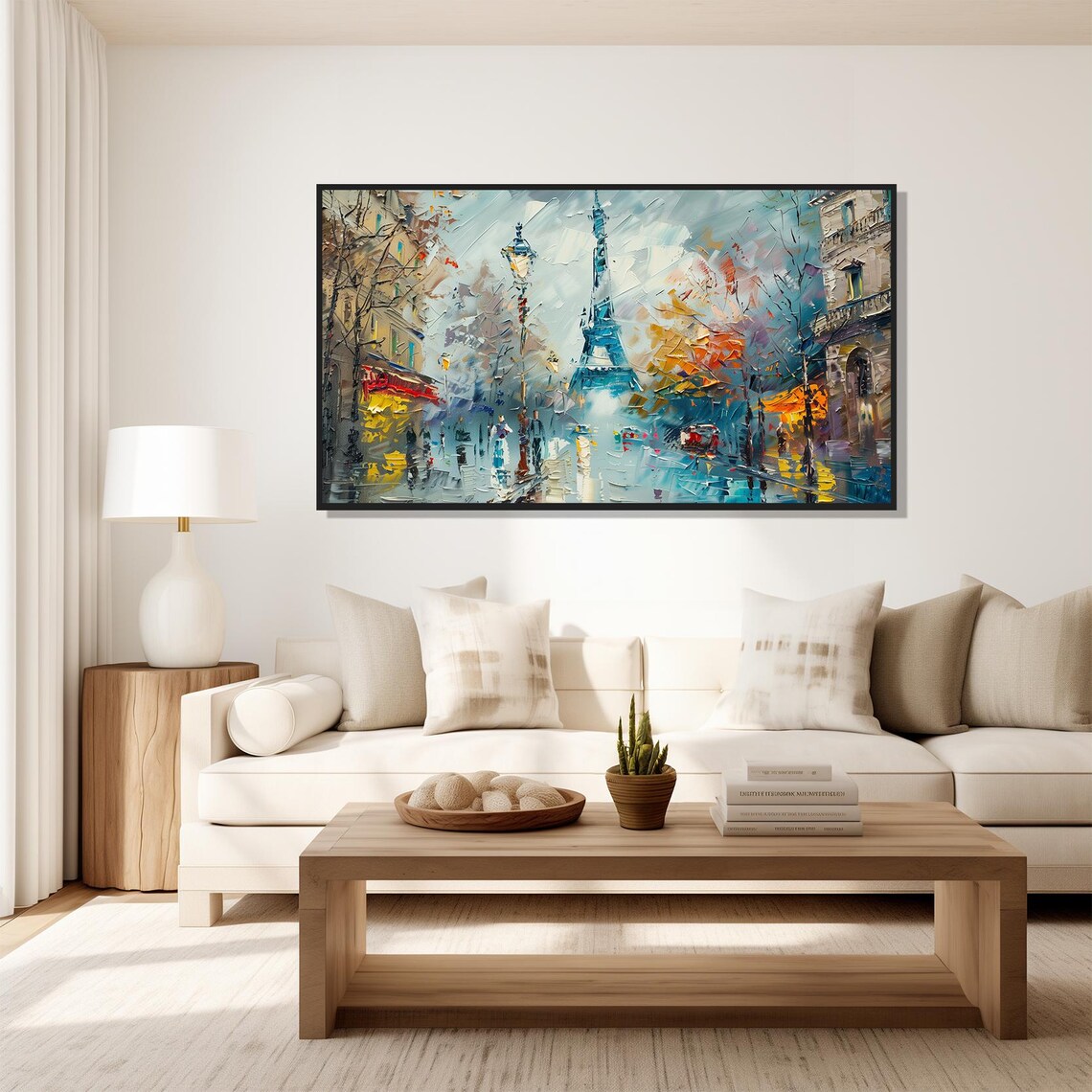 Paris Eiffel Tower Winter Snow Rainy Street Lamps Travel Poster - Image 5