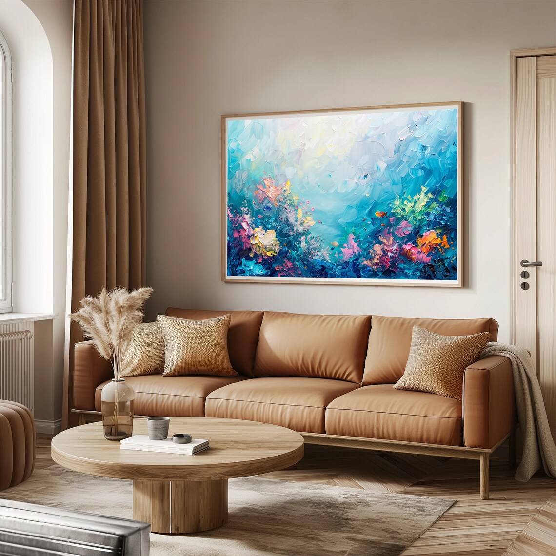 Coral Reef Oil Painting Wall Art Print Frame Tv Art Tv - Image 3