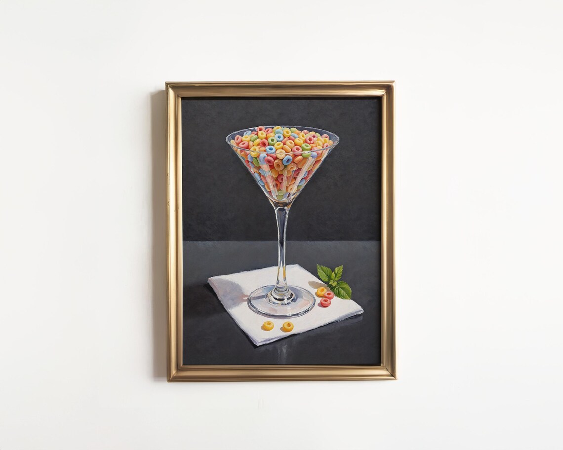 Fruit Circles in a Glass, Quirky Kitchen Art Print