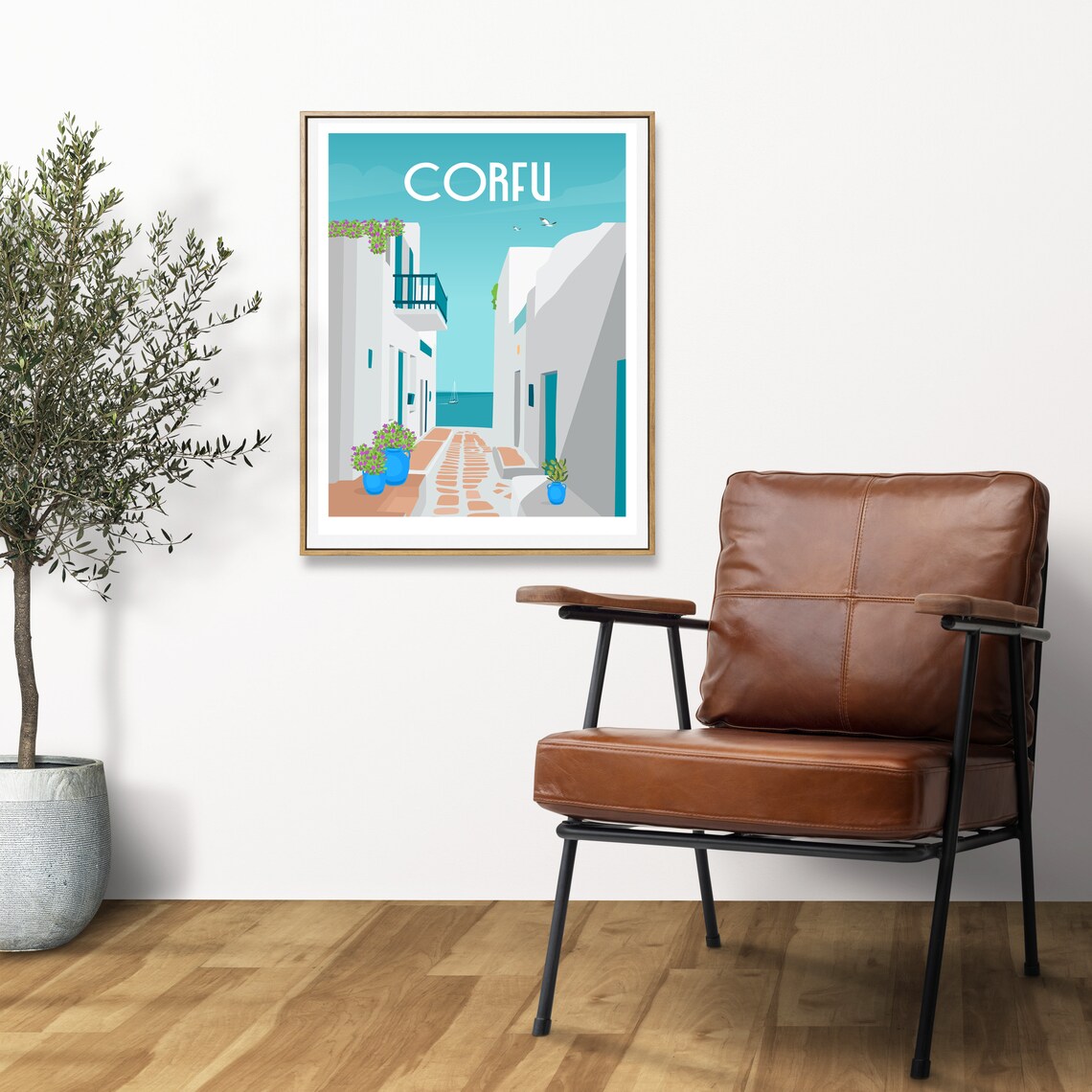 Corfu Travel Poster, Greek Islands Beach Decor - Image 2