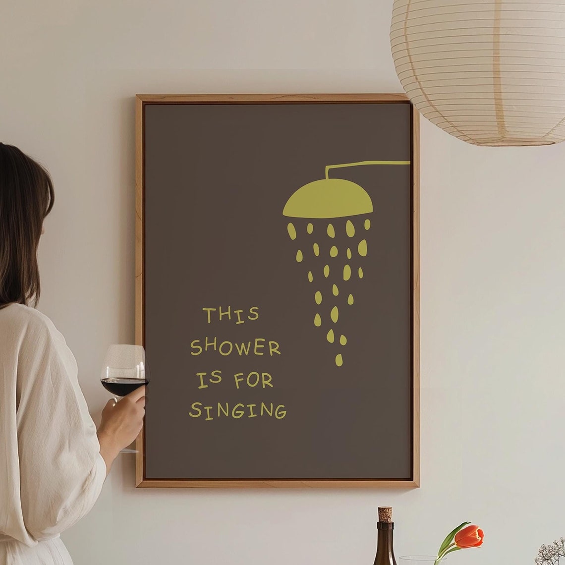 This Shower Is For Singing Print Aesthetic Bathroom Decor Shower Singing Poster Retro Preppy Bathroom Art Trendy Dorm Cute Wall Art
