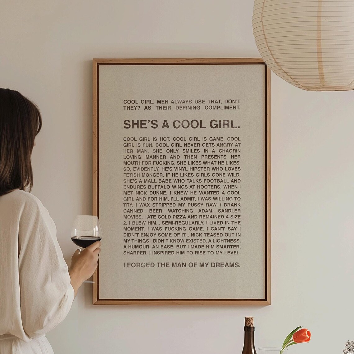 Shes A Cool Girl Gone Girl Movie Monologue Minimalist Quote Art Poster