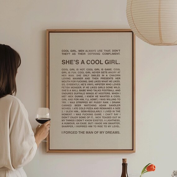 Shes A Cool Girl Gone Girl Movie Monologue Minimalist Quote Art Poster