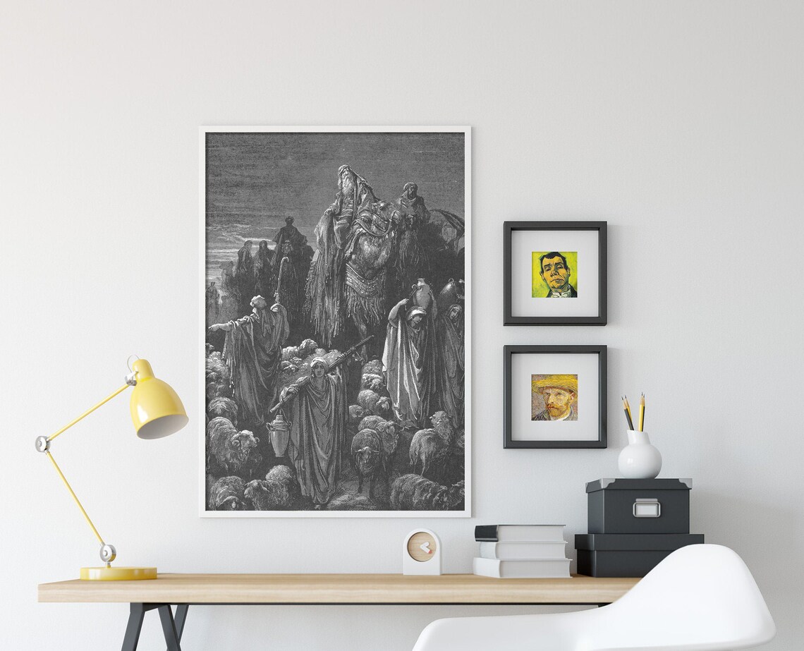 Gustave Dore Jacob Goes To Egypt, Classic Drawing Art Print - Image 3