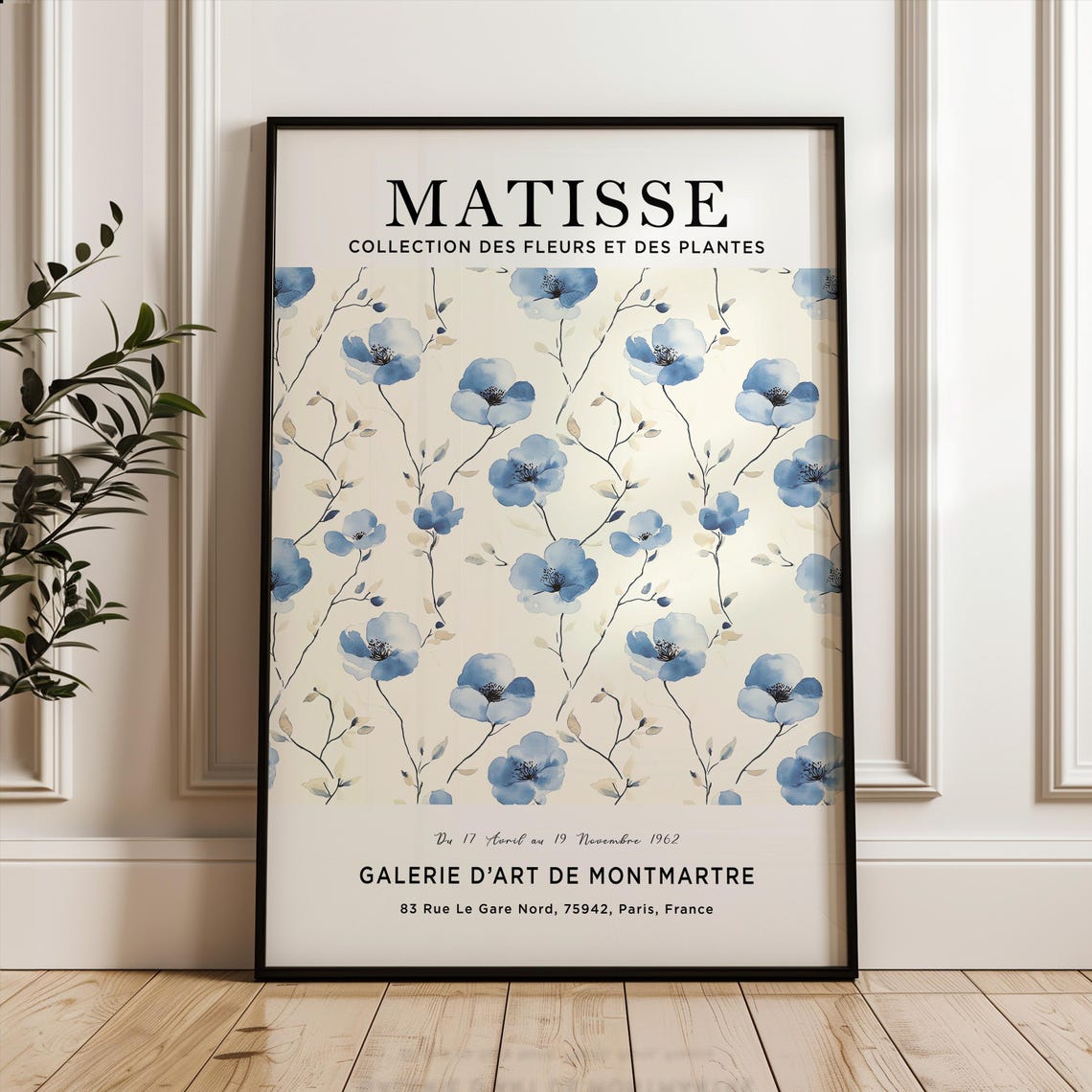 Henri Matisse Art Print Flower Poster Market Plant Blue Botanical