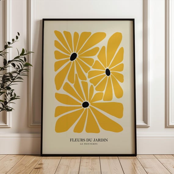 Henri Matisse Flower Exhibition Poster Famous Gallery Wall Art Print Grey Beige Boho Decor Bedroom Living Room
