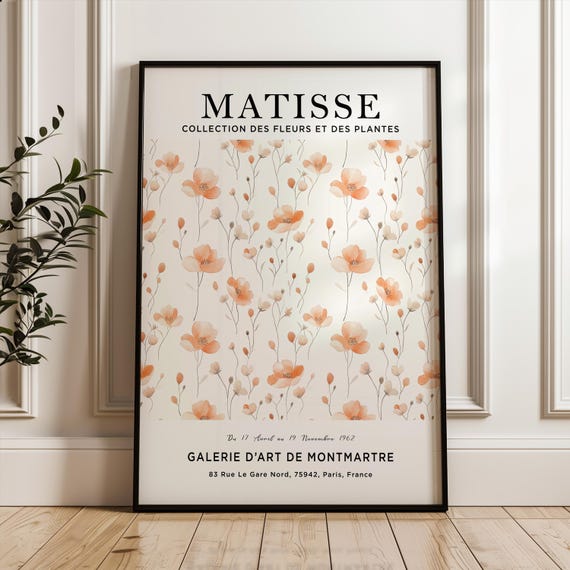 Henri Matisse Art Print Flower Poster Market Plant Botanical Peach