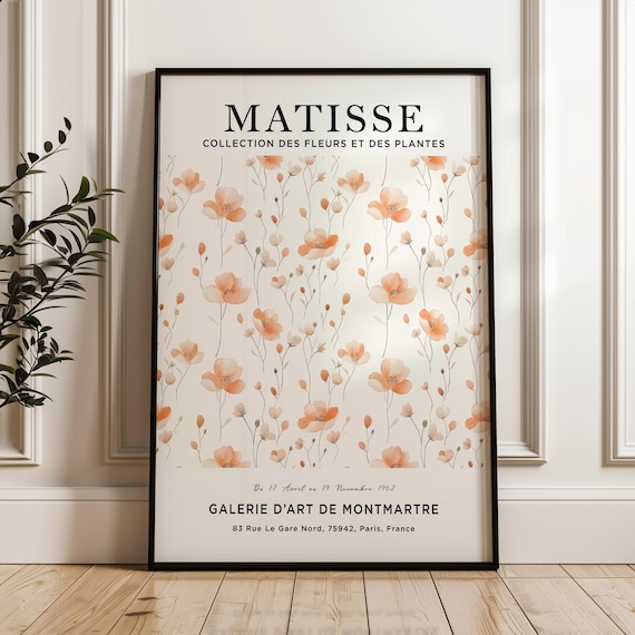 Matisse Peach Flowers Exhibition Galerie D'Art De Montmartre Poster