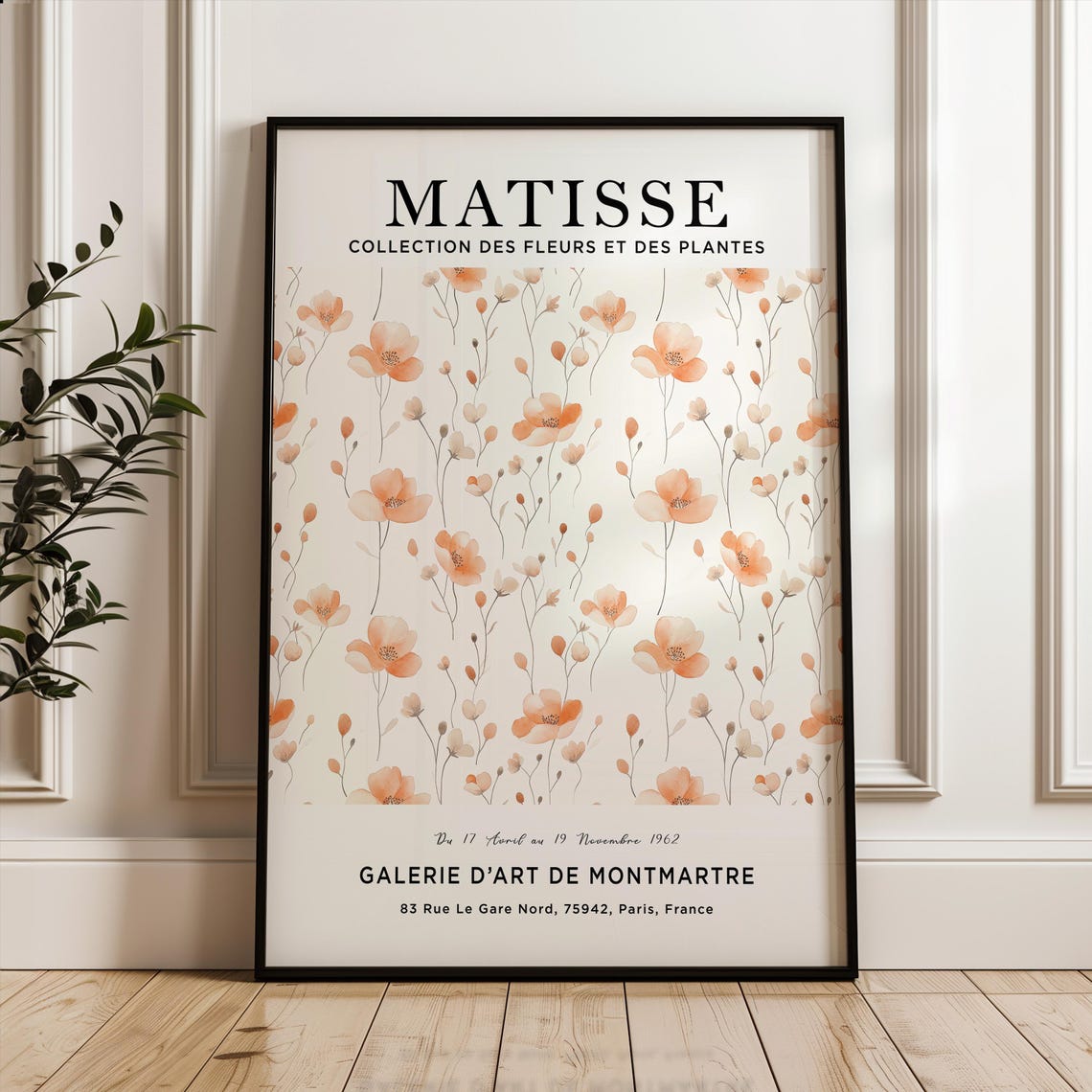 Henri Matisse Art Print Flower Poster Market Plant Botanical Peach