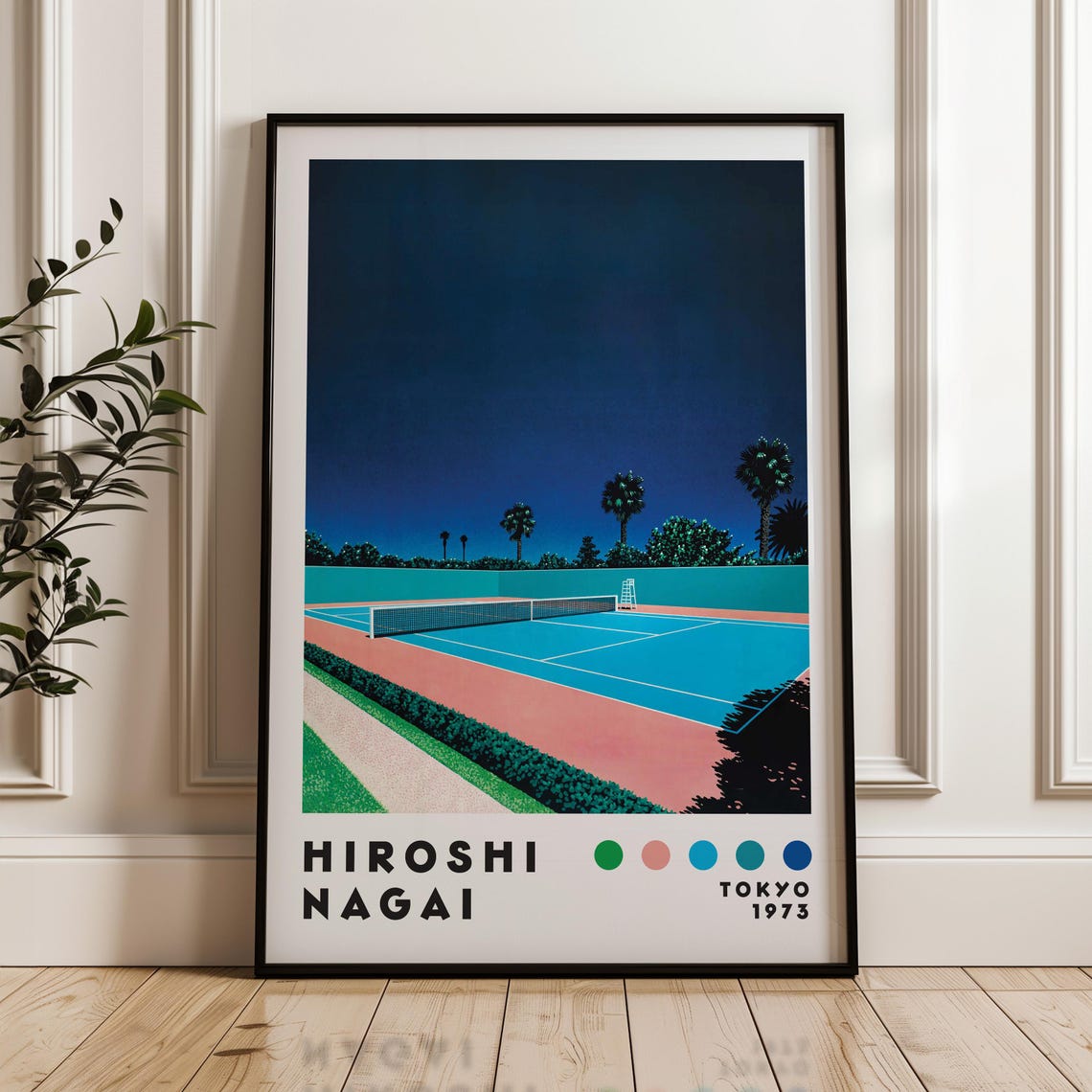 Hiroshi Nagai Tokyo 1973 Night Tennis Court City Pop Art Poster