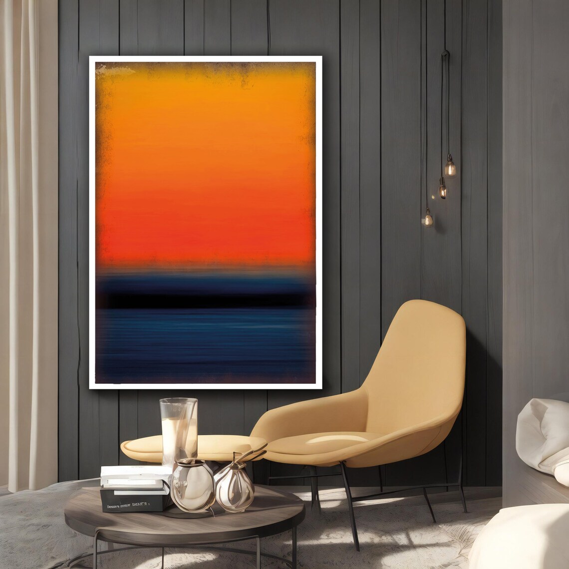 Mark Rothko Orange Blue Colorful Mix Rothko Art Mark Rothko Wall Art With Different Frame Options For Your Home And Office - Image 2