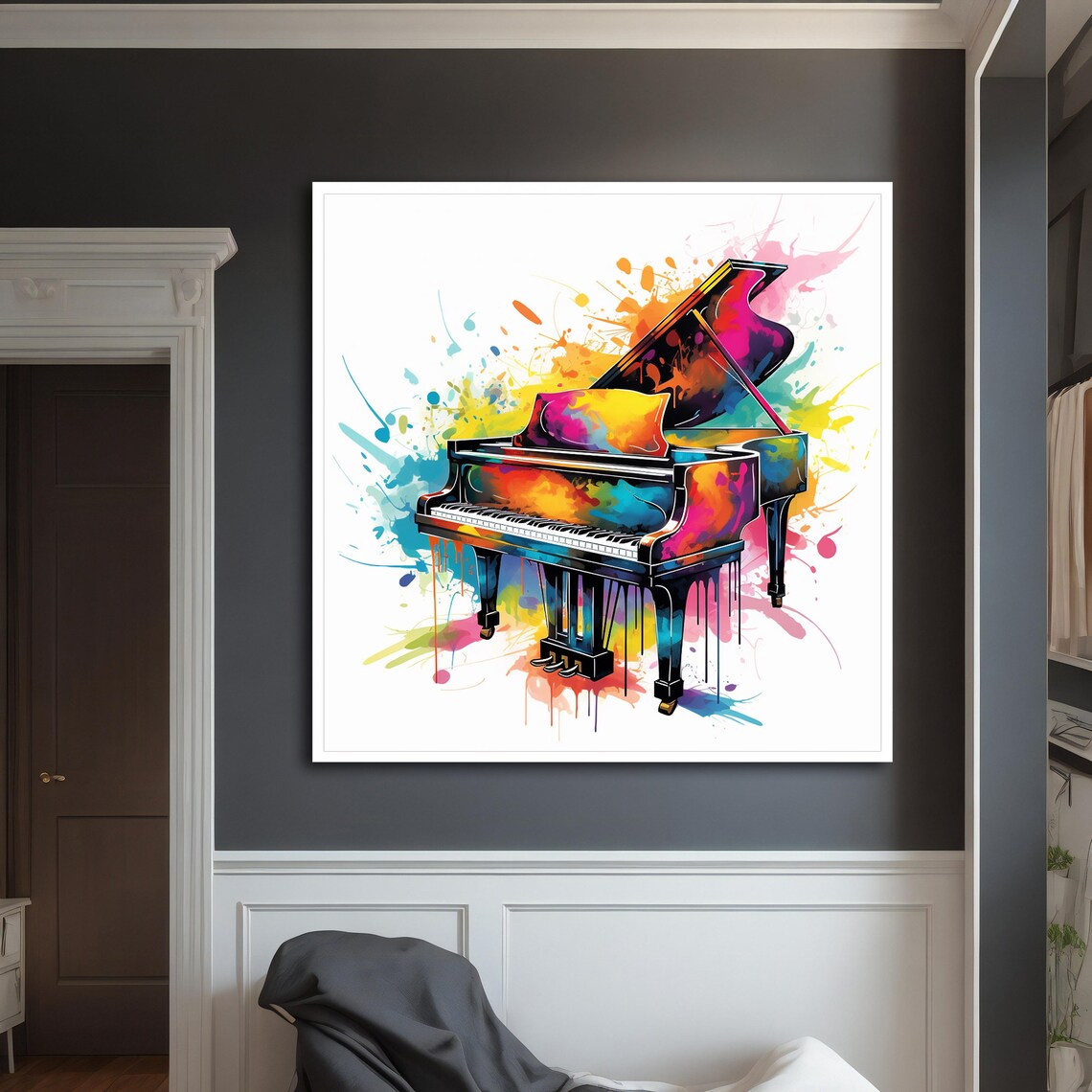 Piano Painting, Musical Art Print for Home Office - Image 3