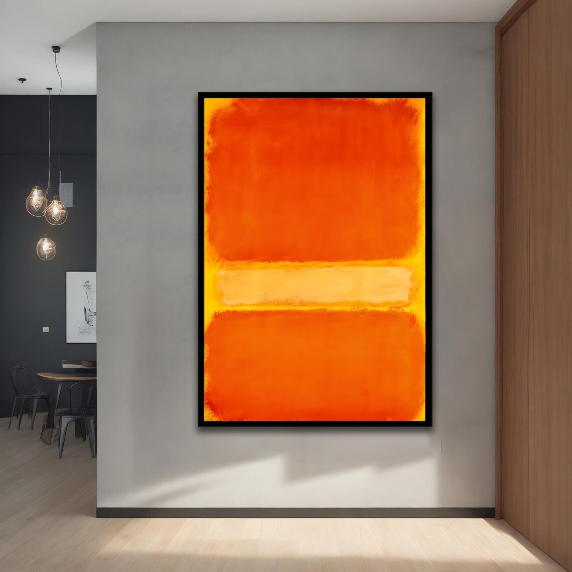 Mark Rothko-Inspired Orange Yellow Abstract Art Print - Image 4