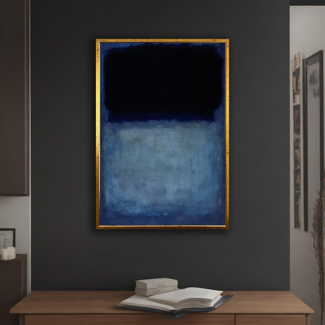 Mark Rothko Style Navy Blue Abstract Color Field Minimal Modern Poster - Image 5
