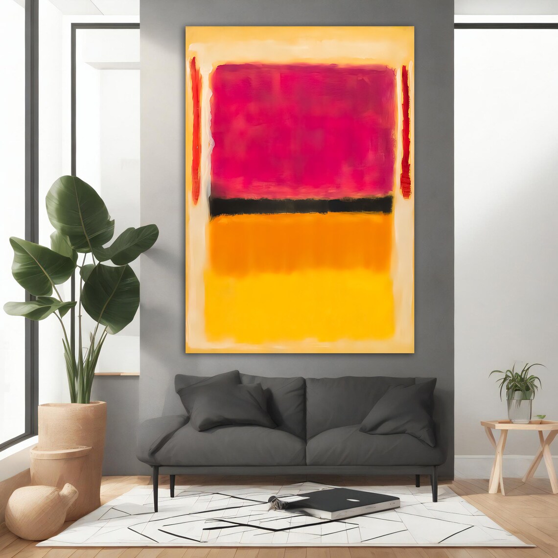 Mark Rothko Red Orange Yellow Colorful Mix Rothko Art Mark Rothko Art With Different Frame Options For Your Home And Office - Image 3