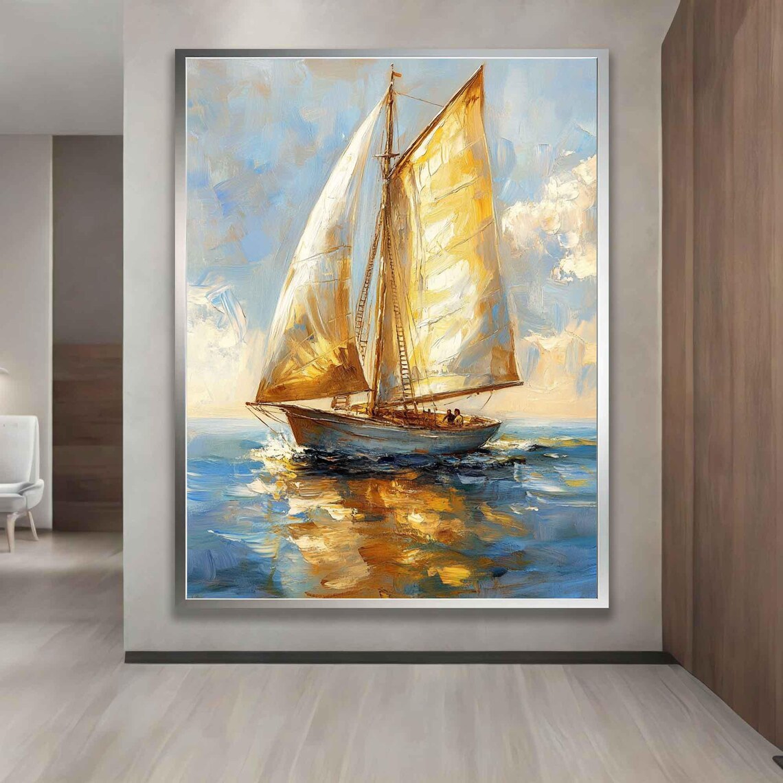 Sea Landscape Sailing Art, Coastal Wall Decor - Image 4
