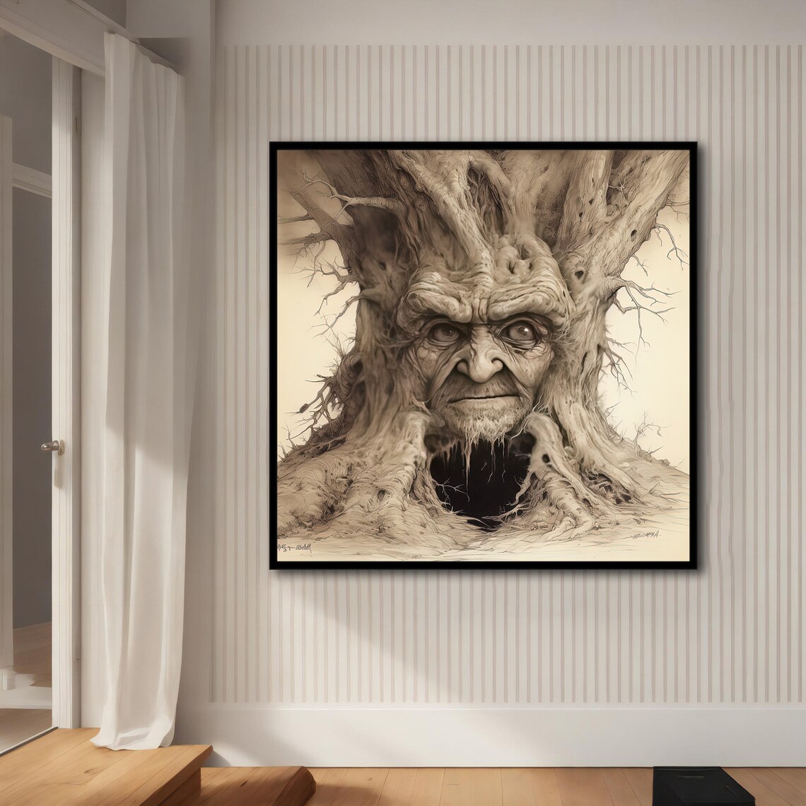 Tree With A Human Face Painting Wall Art Art Modern Decor Ideas For Your Home And Office With Different Frame Options - Image 4